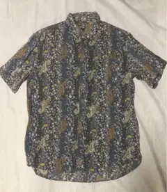 00s THINK PINK 総柄半袖シャツ ペイズリー 花柄 古着 90s風