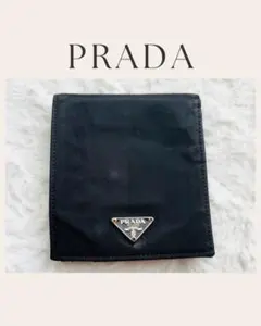 PRADA プラダ 二つ折り財布 ナイロン ブラック 三角ロゴ