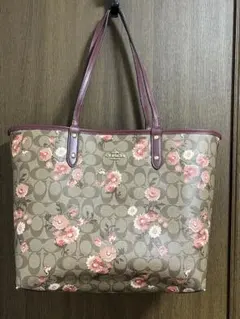 COACH フラワープリント トートバッグ