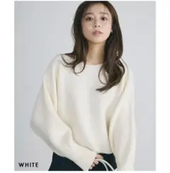 BASEMENTonline ボートネッククロップドニット　ホワイト