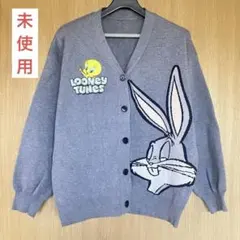 美品【ルーニー・トューンズ】もちもちニットカーディガン／長袖