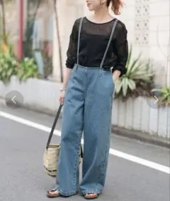 【美品】Spick and Span デニムサロペット ワイドパンツのサムネイル