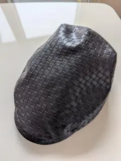 レザー風編み込みデザインハンチング帽