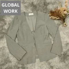 美品　グローバルワーク　テーラードジャケット　L　グレー　卒服　入学式　洗える