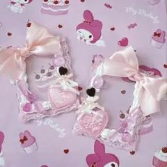 ホイップデコ　トレカケース　ペア　平成女児　量産型　ピンク　リボン