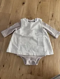 petit mainホワイトロンパース・カバーオール70