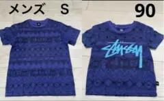 STUSSY 総柄プリント　トムトム　親子お揃いコーデ　半袖　メンズS &90