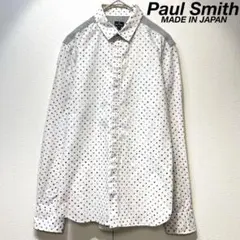 希少 Paul Smith 上質 ドット 総柄 ドッキング デザイン シャツ S
