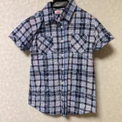 子供服 半袖シャツ チェック柄 160