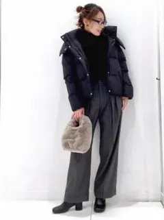 【新品未使用タグ付き】❦インタックワイドパンツ（ストライプ）A+EC（丈長め❦