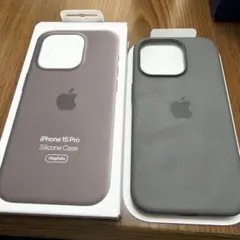 iPhone15Pro用シリコンケースグレー