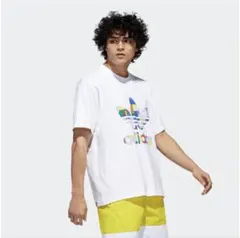 adidas カラフルロゴ Tシャツ ホワイト