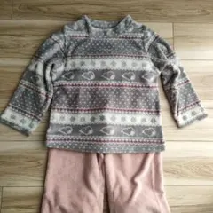 GU スヌーピー長袖パジャマ 130サイズ グレー・ピンク系　冬