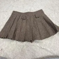 千鳥格子柄プリーツミニスカート