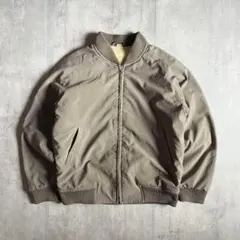 【80s vintage】ボンバージャケット　ジップブルゾン　裏地ボア　短丈