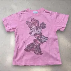 ディズニー ミニーマウス 半袖 Tシャツ 100 ピンク ラインストーンのサムネイル