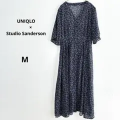 【美品】ユニクロ × スタジオサンダーソン 花柄Vネックロングワンピース M