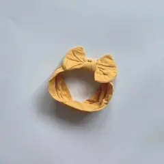 新生児　ベビー　ヘアバンド　ヘッドバンド　黄色　リボン　ベビーターバン　赤ちゃん