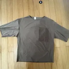 ブラウン オーバーサイズ Tシャツ ポケット付き