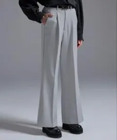 グレー ワイドパンツ レディース