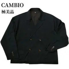 【極美品】CAMBIO テーラードジャケット ダブルブレスト ネイビー L