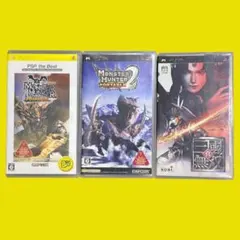 モンスターハンターポータブル1.2 真・三國無双 PSPソフト3点