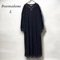《ローズマダム》Rosemadame マタニティ　ワッフルワンピースLネイビー
