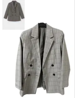 GU テーラードダブルブレストジャケット ダークグレー