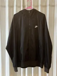 【NIKE】ナイロンジャケット 黒 XL ワンポイント 刺繍ロゴ