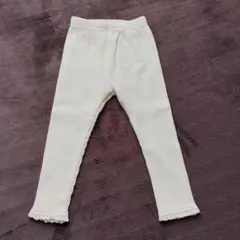 1枚はいる❤キッズ　リブ編みフリル裾レギンス 70サイズかわいい