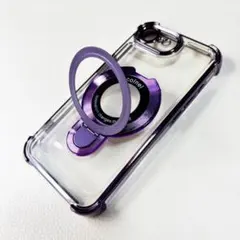 iPhone 16e/17e 専用 クリアケース パープル MagSafe対応