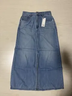 GU デニムロングスカート Mサイズ ライトブルー