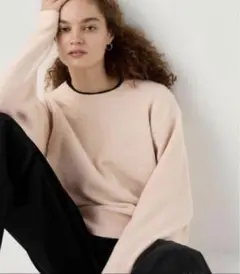 UNIQLO スフレヤーンクルーネックセーター ピンク L