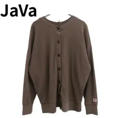 JaVa ワッフルニットカーディガン モカブラウン ビッグシルエット 羽織り
