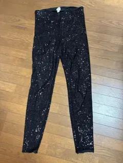 明日削除！最終！H&M スパンコール 黒 レギンス M