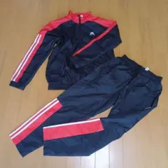 adidas 子供服150　ウィンドブレーカー 黒/赤