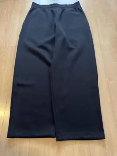 黒 UNIQLO C スウェットワイドパンツ