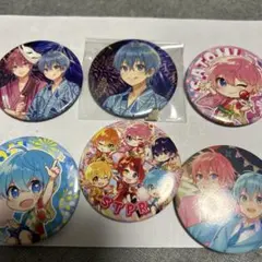 キャラクター缶バッジ 6個セット 夏祭り