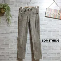 サムシング エドウィン スキニーデニム ストレッチ 大人可愛い ヴィンテージ加工