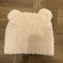 kashwere ベビー帽子　もこもこクマ耳　ピンク