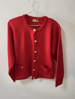 美品　POLLMARRY 赤 カーディガン レディースニットカーディガン