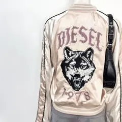 y2k❤️ DIESEL 激レア リバーシブル ロゴ 刺繍 スカジャン