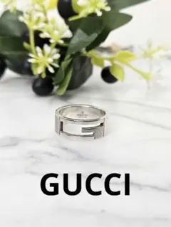11号】GUCCI グッチ ブランデッドGワイドリング サイズ12 シルバー