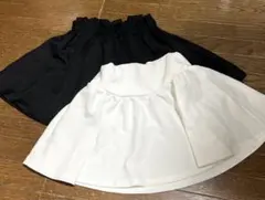 SHEIN キッズ　ミニフレアスカート 黒 白 ２枚セット　10Y