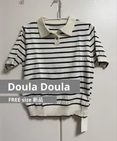 DoulaDoula ドゥーラドゥーラ　半袖セーター　ボーダー　FREEサイズのサムネイル