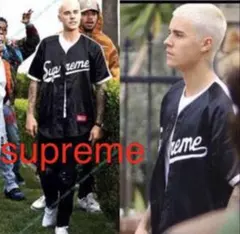 【ジャスティンビーバー着用】Supreme ベースボールシャツ 希少Sサイズ 黒のサムネイル