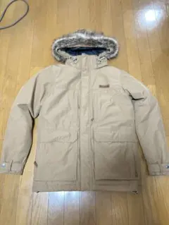 ベージュ アウタージャケット ファー付き