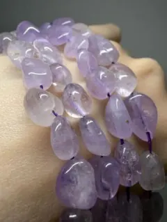 天然石　アメジスト 不規則形状ビーズ ルース　8-10mm 連売り