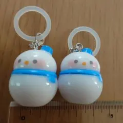 雪だるまチャーム ブルー 2個セット