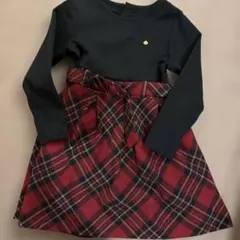ケイトスペード　黒・赤チェック ワンピース